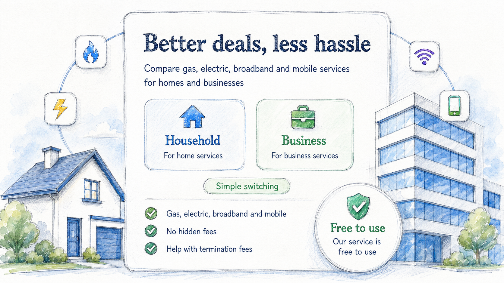 Utility switching for household and business bills